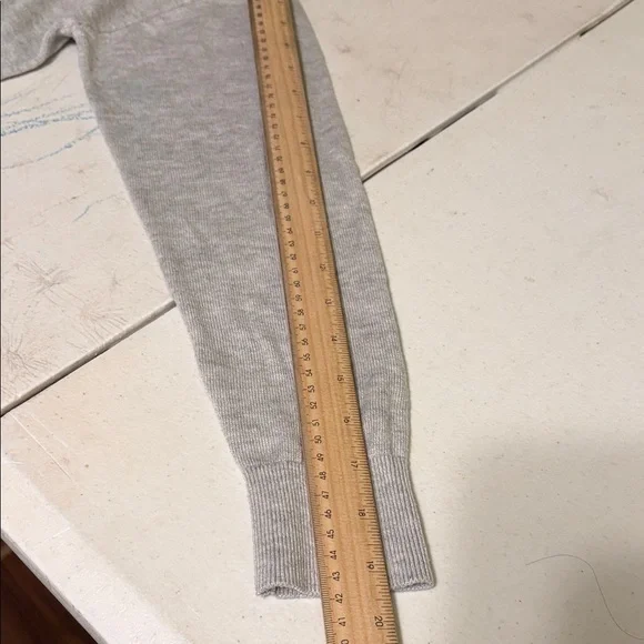 Cashmere Blend Hoodie Women's Light Gray Hoodie Sweater - Picture 8 of 9